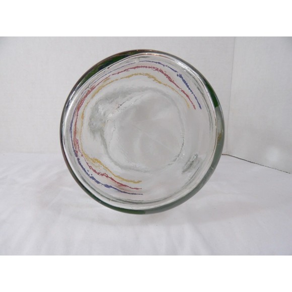 Retro Pitcher Anchor Hocking Fiesta  Glass Ice Lip Primary Rainbow Stripe 72 Oz - Picture 12 of 12